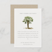 Rustige tropische keizerspalm Trees Wedding Detail Informatiekaartje (Voorkant / Achterkant)