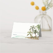 Rustige tropische palmbomen stranden zand huwelijk (Achterkant)