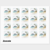 Rustige tropische zeebaars cruise Palm Wedding Vierkante Sticker (Vel)