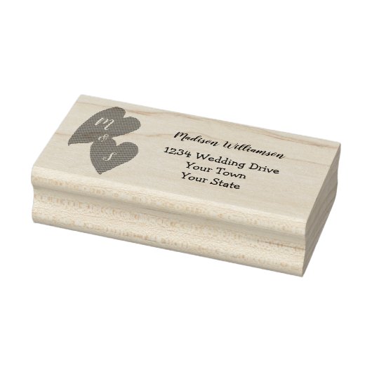 Rustige Trouw | Monogram Hart Retouradres Rubberstempel (Stempel)