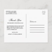 Rustige Trouwdag Hout Bloem Licht Dank U Briefkaart (Achterkant)