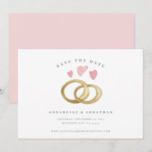 Rustige trouwring roze, moderne, roze bruine ring