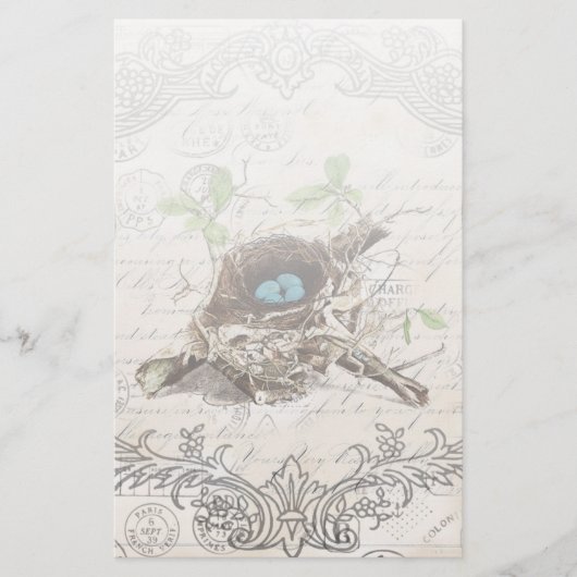 rustige tsjechië : botanisch vogelnest briefpapier (Voorkant)