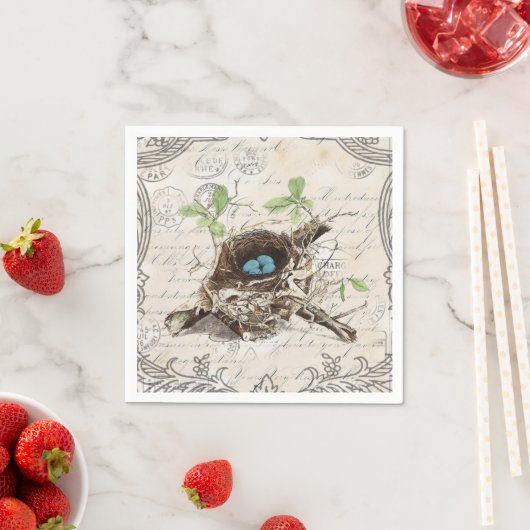 rustige tsjechië : botanisch vogelnest servet (Insitu)