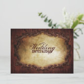 rustige typografie western land bruiloft kaart (Staand voorkant)