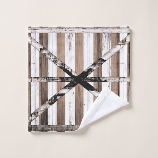 Rustige, uit meerdere houten witten en bruine sche bad handdoek (Wasdoekje)