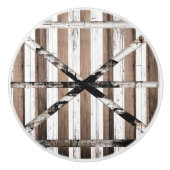 Rustige, uit meerdere houten witten en bruine sche keramische knop (Voorkant)