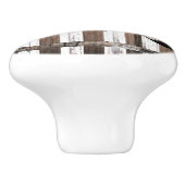 Rustige, uit meerdere houten witten en bruine sche keramische knop (Zijkant)