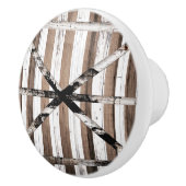 Rustige, uit meerdere houten witten en bruine sche keramische knop (Rechts)