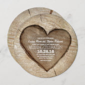 Rustige uitnodiging voor een bruiloft met hout uit (Voorkant / Achterkant)