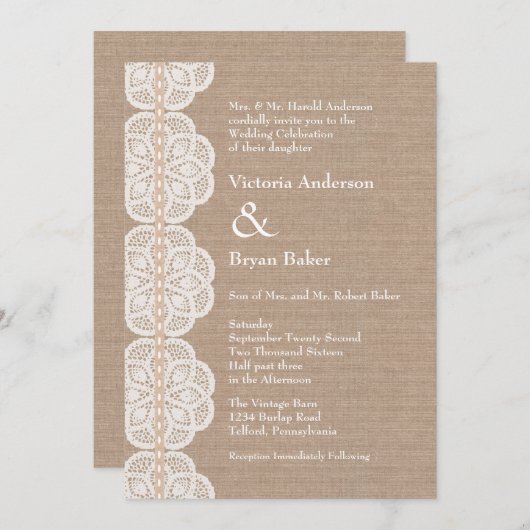 Rustige uitnodiging voor een huwelijk (Voorkant / Achterkant)