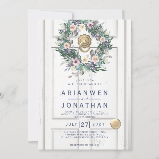 Rustige uitnodiging voor een witte bruiloft (Voorkant)