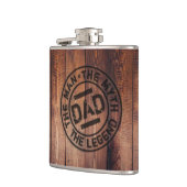 Rustige vader Het Man Myth Legend Hood Pyrografie Heupfles (Links)