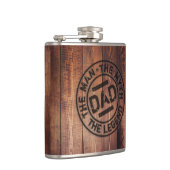 Rustige vader Het Man Myth Legend Hood Pyrografie Heupfles (Rechts)