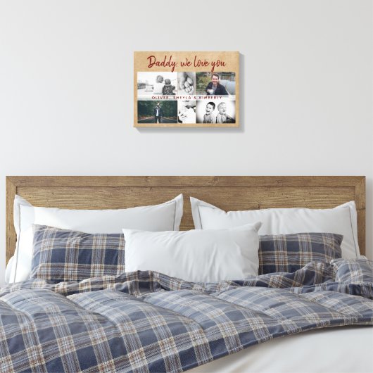 Rustige vader met Kinder familie vader vader vader Canvas Afdruk (Insitu (Slaapkamer))