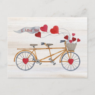 Rustige Valentijn fiets gebouwd voor twee Briefkaart