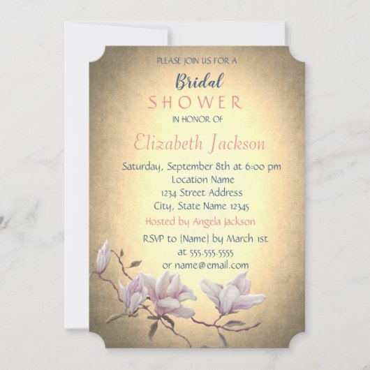 Rustige ventilator, Magnolia Vrijgezellenfeest Kaart (Voorkant)