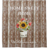 Rustige, verharde houtkool Home Sweet Home Douchegordijn (Voorkant)