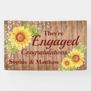 Rustige Verloving gefeliciteerd Sunflower Party Spandoek