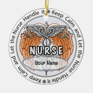 Rustige verpleegster keramisch ornament