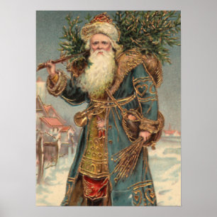  Rustige Victoriaans kerstbedekking afdrukken Poster