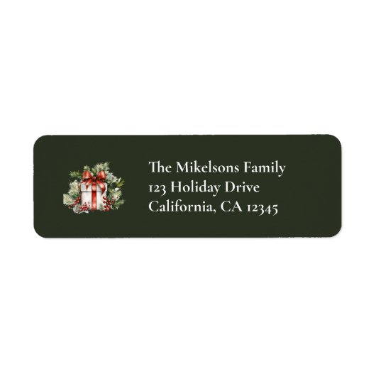 Rustige Vintage Kerstmis Etiket (Voorkant)