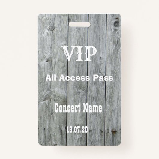Rustige VIP van het Land Al het toegangspasjesconc Badge (Voorkant)