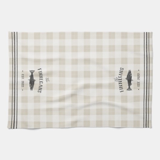 Rustige vis - Aangepast speldenwerk Theedoek (Horizontaal)