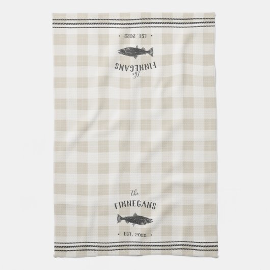 Rustige vis - Aangepast speldenwerk Theedoek (Verticaal)