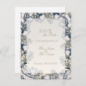 Rustige  Vloerbloem BEVESTIGEN de Datum Aankondigingskaart (Voorkant / Achterkant)