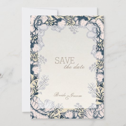 Rustige Vloerbloem BEVESTIGEN de Datum Save The Date (Voorkant)