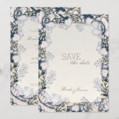 Rustige Vloerbloem BEVESTIGEN de Datum Save The Date (Voorkant / Achterkant)