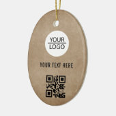 Rustige Voeg je Logo QR Code Aangepaste tekstpromo Keramisch Ornament (Links)