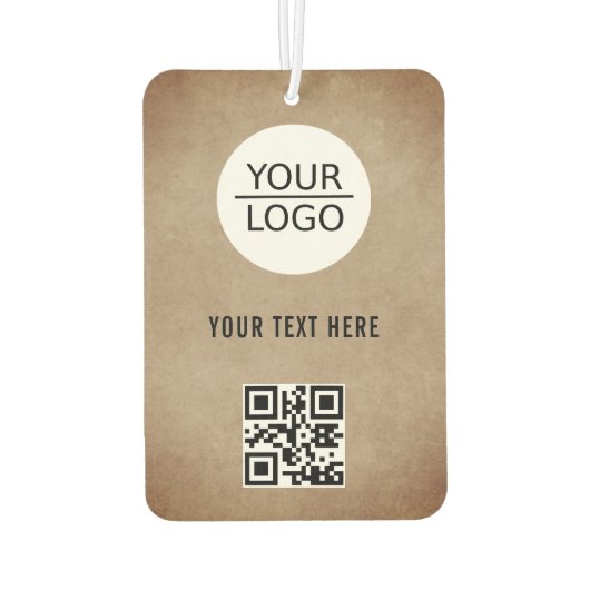 Rustige Voeg je Logo QR Code Aangepaste tekstpromo Luchtverfrisser (Achterkant)