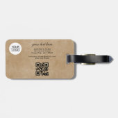 Rustige Voeg Logo QR Code Aangepaste tekstpromotie Bagagelabel (Achterkant horizontaal)
