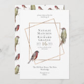 Rustige vogels botanische  uitnodiging (Voorkant / Achterkant)