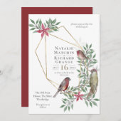 Rustige vogels botanische  uitnodiging (Voorkant / Achterkant)