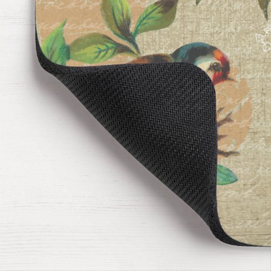 Rustige  vogels en bloemen Shabby Elegance Muismat (Hoek)