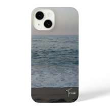 rustige voorkant strand met typografisch gepersona