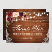 Rustige Vrijgezellenfeest Hout Koolbloem Bedankt Kaart (Voorkant / Achterkant)