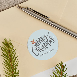 Rustige vrolijk kerstfeest Persoonlijk Ronde Sticker