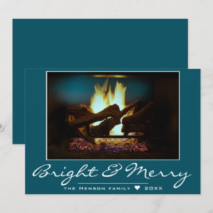 Rustige Vuurhaard Wood Cozy Warm Holiday Card Kaart