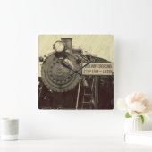 Rustige wandklok vierkante klok (Huis)