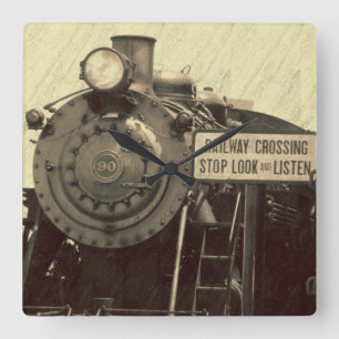 Rustige wandklok vierkante klok