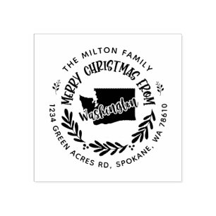 rustige washington kerstmis - retouradres rubberstempel
