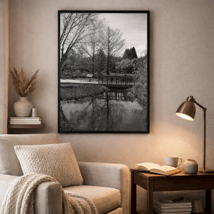 Rustige wateren Monochrome Landschap Poster