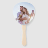 Rustige Waterverf Aqua Lila bladeren Sla de datum  Handwaaier (Achterkant)