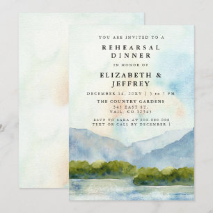 Rustige Waterverf bergen meer repetitief diner Kaart