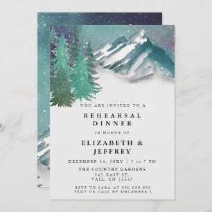 Rustige Waterverf bergen Pine-repetitie Dinner Kaart
