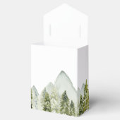 Rustige Waterverf bergen Pine Winter Wedding Bedankdoosjes (Geopend)